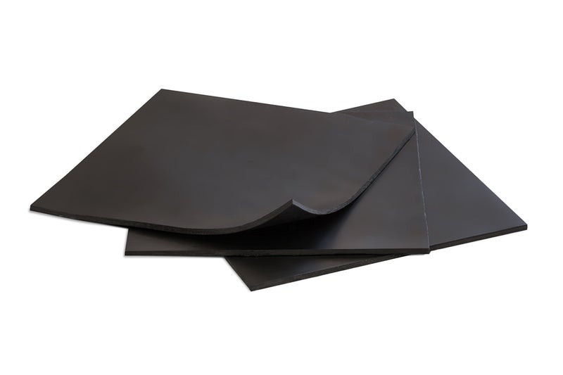 MATNIKS Rubber Sheets, Black, (Pack of 3) 6x6-Inch by 1/8 (+/-10%) Duro A60. Neoprene, Plumbing, Gaskets DIY Material, Supports, Leveling, Sealing, Bumpers, Protection, Abrasion, Flooring - Image 1